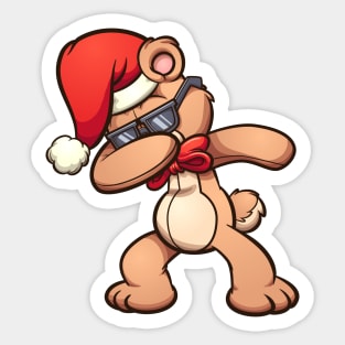 Dabbing Christmas Bear Sticker